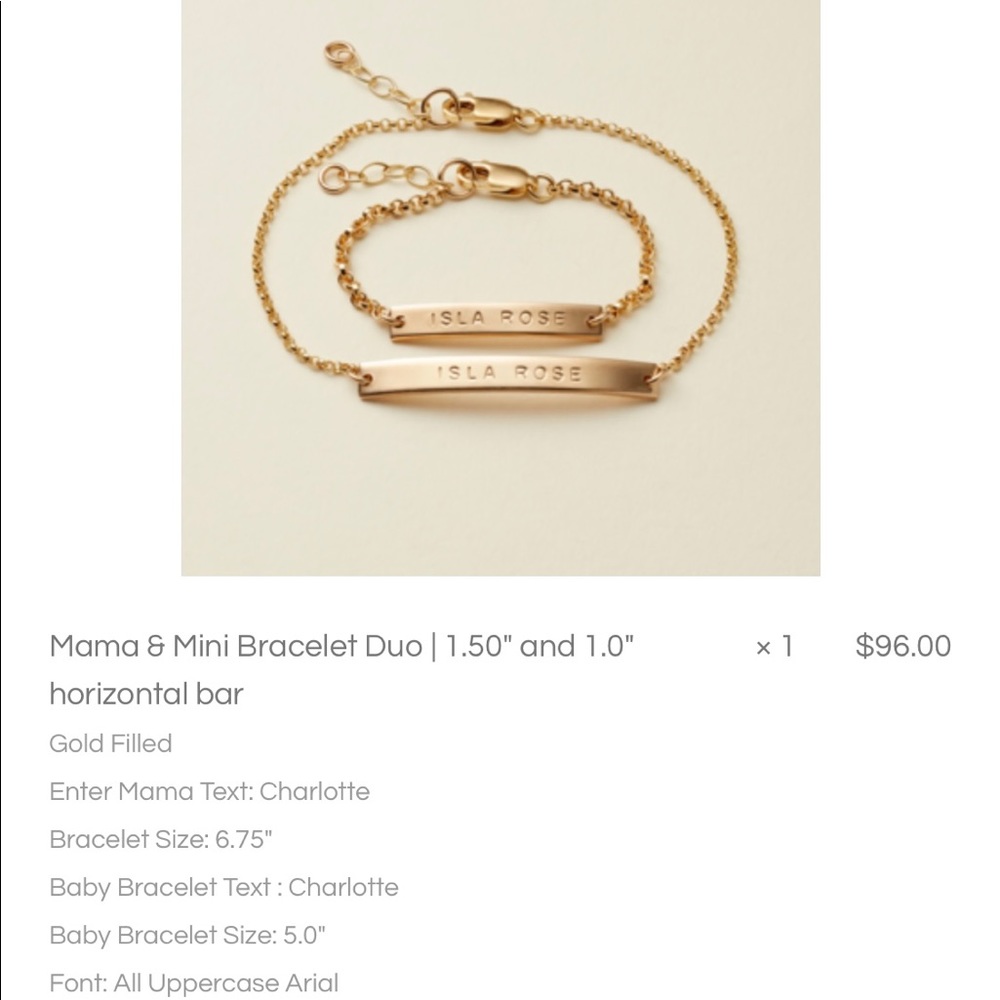 “Charlotte” gold filled monogrammed bracelet set